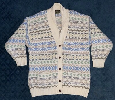 Cárdigan suéter de lana Eddie Bauer vintage años 90 para mujer XL estilo Lebowski Foto 1 de 4