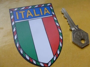 Italia Italy Italian Traditional Rope Edged Shield Car Bike Body Sticker 85mm - Picture 1 of 1