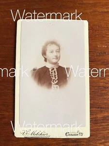 Vintage Antique CDV Card Photograph Woman France Late 1800's - Bild 1 von 3