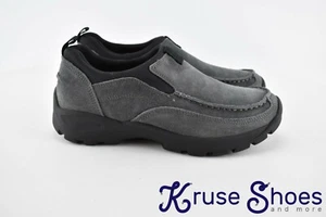 Land's End Men's All Weather Suede Slip On Moc Slate Frost Size 8EE - Picture 1 of 11