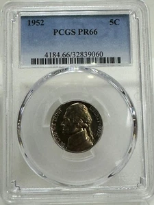 1952 PCGS PR66 Jefferson Nickel Proof Coin - High Grade, Rare Collectible! - Picture 1 of 4