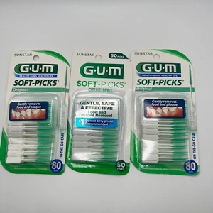 Sunstar GUM Soft-Picks 3 Confezioni (210 Totali) con Custodie-Filoss da Viaggio Dentale Nuovo - Foto 1 di 3