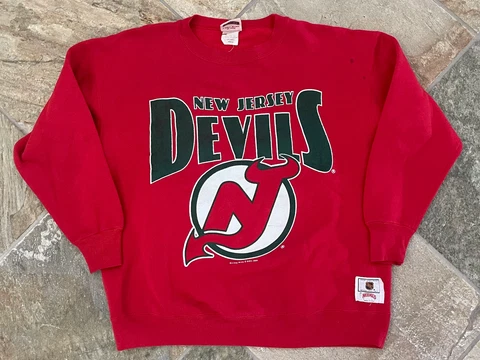 Vintage New Jersey Devils Nutmeg Hockey Sweatshirt, Size XL Cover