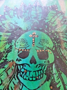Native American Skull Headdress Hand made Wood Wall Art - Picture 1 of 7