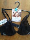 BRA SIZE 36B M&S ROSIE HIGH APEX PLUNGE SILHOUETTE BLACK FRENCH LACE
