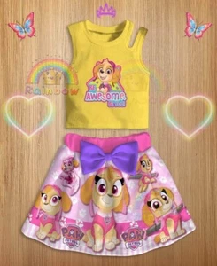 Girls Clolthes Skirt Set 2 Piece Outfit Ruffle Sleeveless Tank Top Ch 4/5 Years - Picture 1 of 5