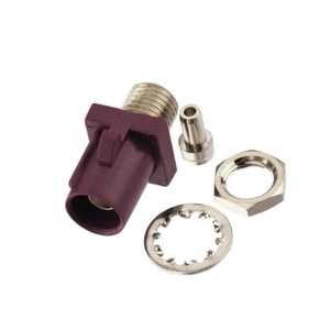 Fakra solder bulkhead Plug/male connector for Violet Car GSM Cellular phone New - Picture 1 of 3