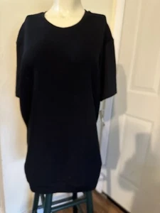INC International Concepts Casual Tee Short Sleeve T-Shirt Deep BLACK Sz XL NWT - Picture 1 of 4