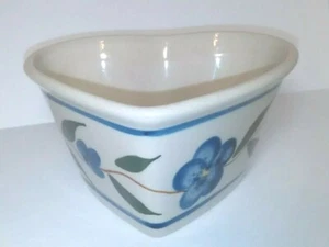 Heart Shaped Pine Ridge Pottery Bowl Planter Blue - Picture 1 of 5