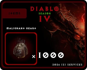 Diablo 4 Season 10 NEW SEASON 1000x Maligant Hearth Vessel of Hatred - Picture 1 of 1