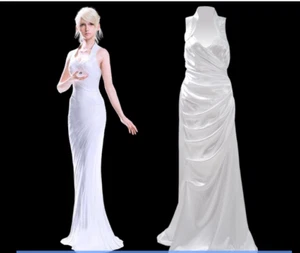 Final Fantasy FF15 Princess Lunafreya Evening Dress Long Dress CosplayHalloween - Picture 1 of 12