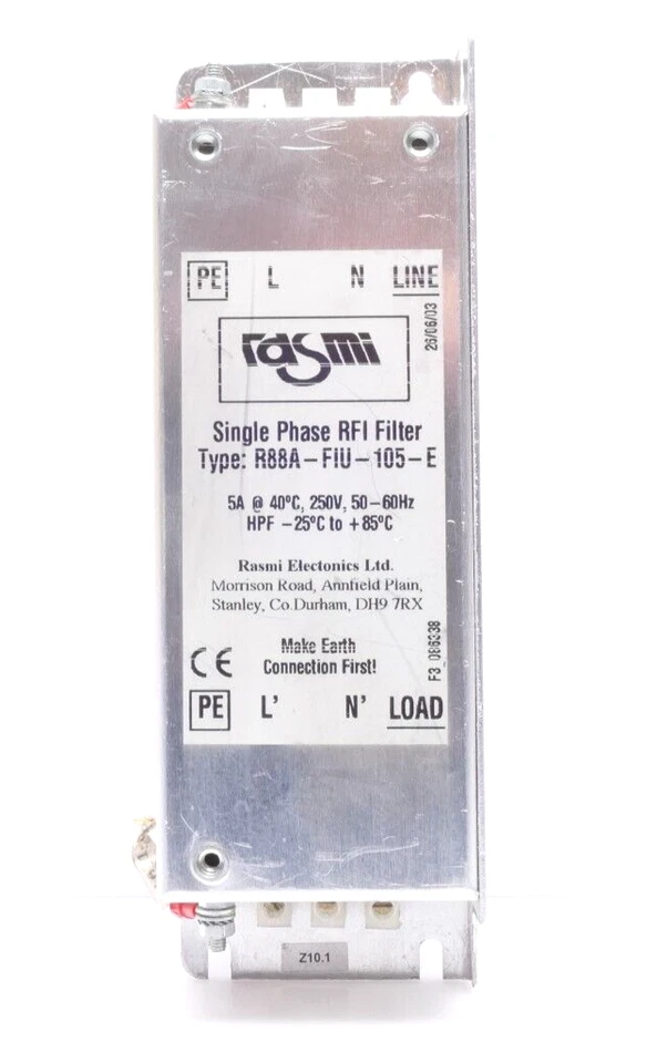Rasmi R88A-FIU-105-E Single Phase RFI Filter - Image 1 of 1