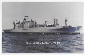 USS Santa Barbara AE-28 At Sea US Navy Ship Boat Vessel Postcard - Picture 1 of 2