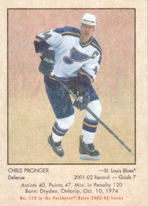 2002-03 Parkhurst Retro Hockey Mini #113 Chris Pronger