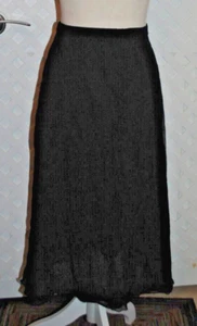 Bagutta Women's Black Size Small Stretch Pull On Crinkle Mesh Midi Skirt NWT - Picture 1 of 5