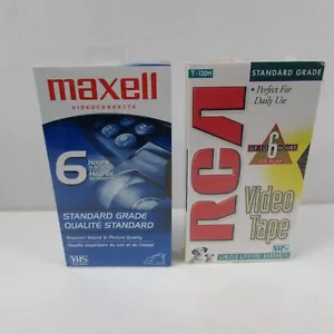 Videocassetta vuota VHS Maxell e RCA grado standard T-120 6 ore NUOVA - Foto 1 di 4