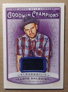 2019 UD Goodwin Champions LLOYD AHLQUIST #M-LA Musician Memorabilia Worn Patch - Imagen 1 de 3