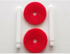 2 SINGER SEWING MACHINE PLASTIC SPOOLS & FELTS FOR SINGER MODELS 300-400, 185K - Picture 1 of 1
