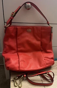 NWOT COACH Pebbled Leather Hobo Crossbody / Shoulder Handbag Papaya Color. NEW - Picture 1 of 6