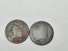 2 ANTIQUE US COIN-1809 ONE CENT-LARGE CENT-CLASSIC HEAD-OLD! NR
