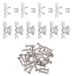 10 Pairs False Front Cabinet Clips with Screws Acrylic Drawer Clips - Picture 1 of 7