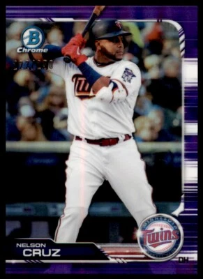 2019 Bowman Chrome Nelson Cruz 222/250 Minnesota Twins #70 Purple Refractor - Image 1 of 2