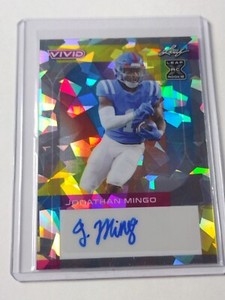 2023 Leaf Vivid Auto Jonathan Mingo 2/9 Ole Miss Carolina Panthers Autograph