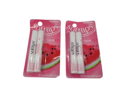Лот из 2 мягких губ защитный бальзам солнцезащитный крем SPF 20 арбуз двойная упаковка новый в упаковке - Изображение 1 из 4