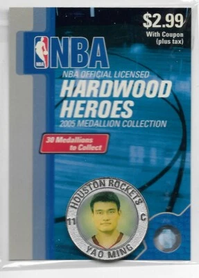 2005 USA NBA HARDWOOD HEROES MEDALLION Yao Ming Houston Rockets Original Package - Image 1 of 2