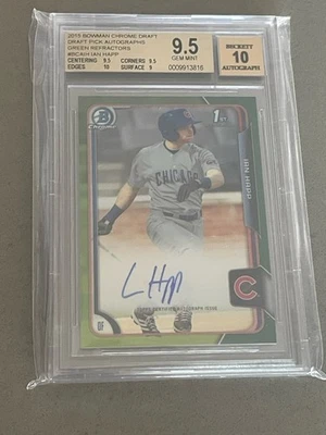 IAN HAPP 2015 Bowman cromo borrador refractores verdes automático RC BGS 9,5/10 CUBS/99 Foto 1 de 2