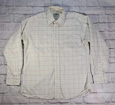 Burberry London Dress Shirt Sz 15 1/2(Small) White Windowpane Long Sleeve - Image 1 of 4