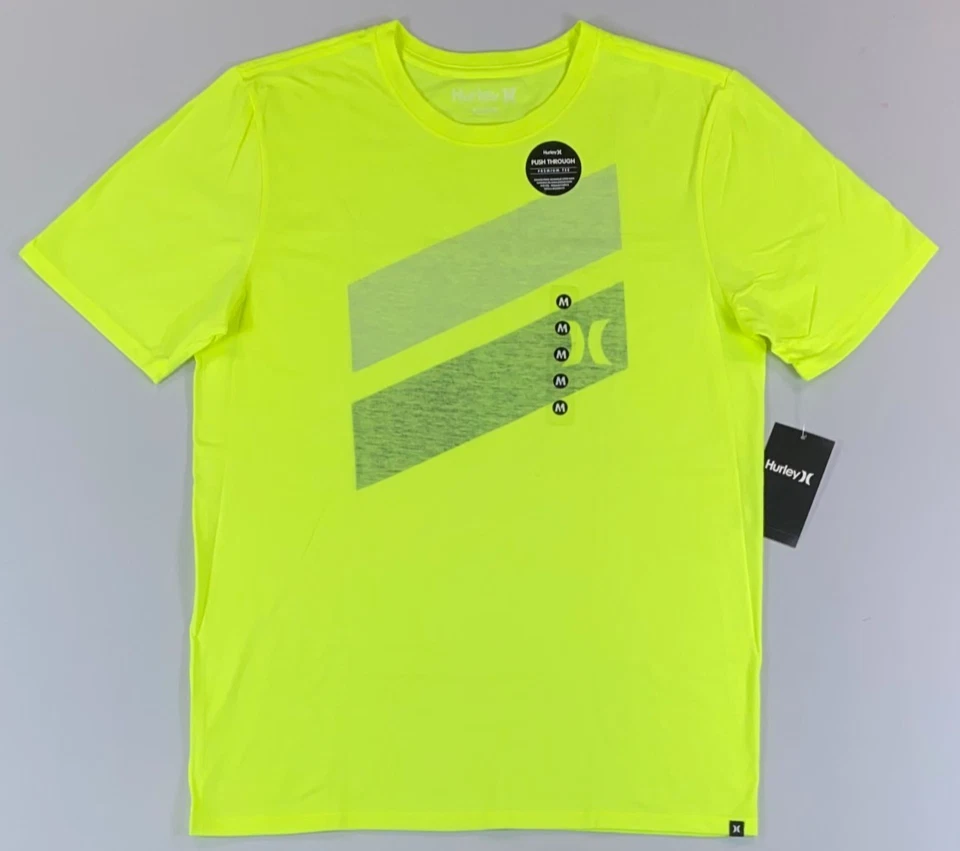 Camiseta premium Hurley Neon PUSH THROUGH para hombre NUEVA Foto 1 de 1