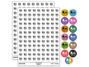 Paquete de pegatinas redondas de huesos de esqueleto de calavera de dibujos animados cuadrados - Imagen 1 de 20