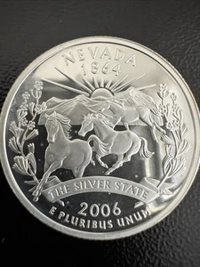 2006 S 'NEVADA' 90% SILVER PROOF STATE QUARTER - Picture 1 of 3