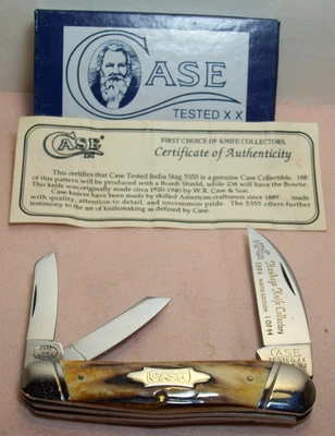 1993 年 ~ CASE XX ~ STAG DOGLEG WHITTLER 刀 5355 ~ H.K.C.  56 oF 64 LTD. ED.~全新带盒 带真品证书 — 第 1/4 张图片
