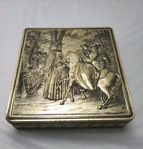 Leere Keksdose mit französischem viktorianischem Dekor - Bild 1 von 8