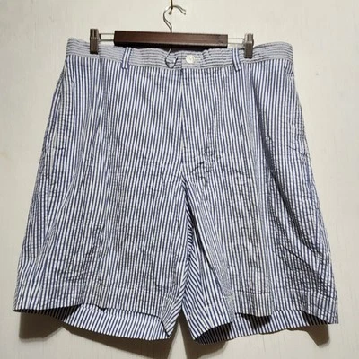 Brooks Brothers Original Seersucker Men's Shorts 38 Blue And White Strippe - Image 1 of 4