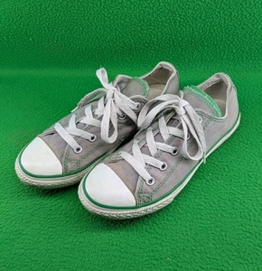 CONVERSE Chuck Taylor All Star Grey Green Double Tongue UK 2 - Picture 1 of 14