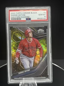 📈🔥 Shohei Ohtani 2023 Topps Chrome Black #2 Gold Mini Diamond PSA  10 #/50🔥📈 - Picture 1 of 2