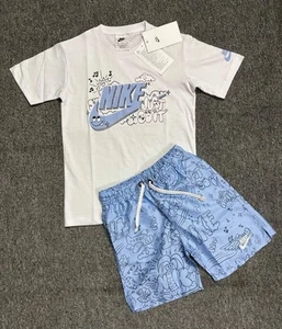 Kids Light Blue Nike Short Set Size 9-10 - Picture 1 of 1