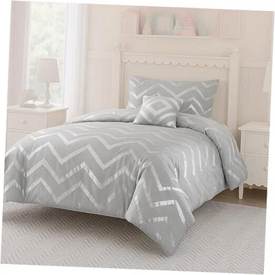  Juego de cama doble gris para niñas adolescentes, dormitorio doble / doble XL gris / plateado Foto 1 de 4