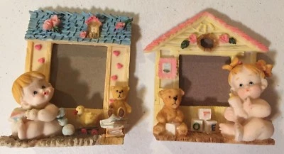 Juego de marcos de resina - dos soportes de marco de fotos 3D vintage para niños niñas de 2" x 2,5"  Foto 1 de 2