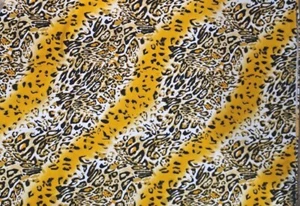 Media yarda x 57" de ancho + restos tejido spandex estampado leopardo natación baile tela - Imagen 1 de 4