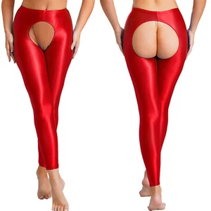 UK Women's Shiny Tights Glossy Hollow Out Skinny Pants Pantyhose Stocking - Picture 1 of 66