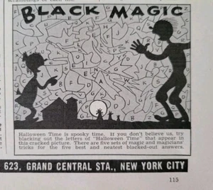 1940 Halloween time black magic magazine coloring puzzle vintage Ad - Picture 1 of 1