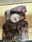 Beautiful Vntg Horse Desk Clock Mare & Foal Design Perfect Gift For Horse Lover