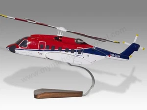 Helicóptero de madera de escritorio Sikorsky S-92 CHC nuevo modelo pequeña escala 1/72 - Imagen 1 de 12
