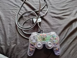 GAMESTER Controller for Sony Playstation 1 PS1 Clear/Blue - Picture 1 of 3