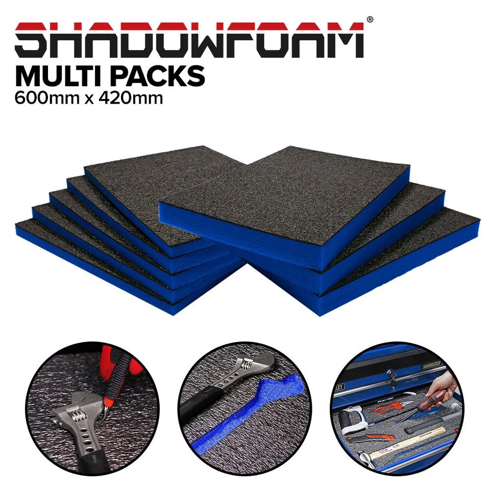 Shadow Foam Pack (600mm x 420mm) | Britool/Draper Blue | Cut & Peel Foam Insert