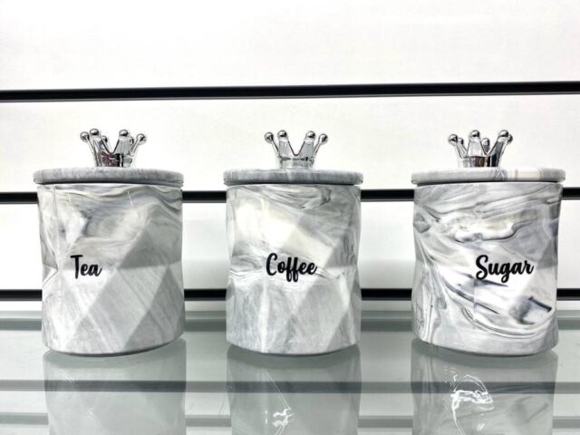 Tarros de especias de cerámica Juego de tarros de condimentos de porcelana  Caja de condimentos de cerámica de mármol, 3 macetas de condimentos para